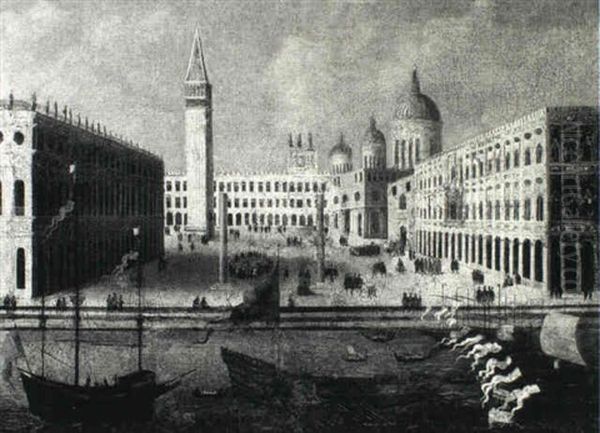 View Of The Piazzetta And Piazza San Marco, Venice, With The Ducal Palace And San Marco On The Right Oil Painting by Francois de Nome