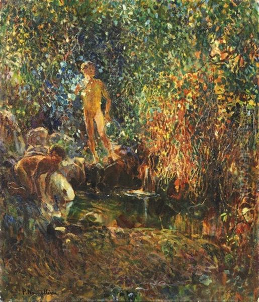 La Sorgente Oil Painting by Plinio Nomellini