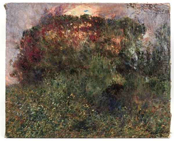 Paesaggio Boschivo Con Figure Oil Painting by Plinio Nomellini