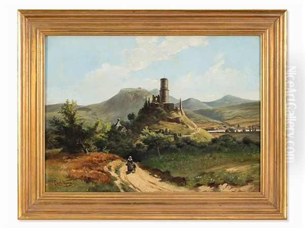 Ruine Bei Godesburg Oil Painting by Carl Nonn