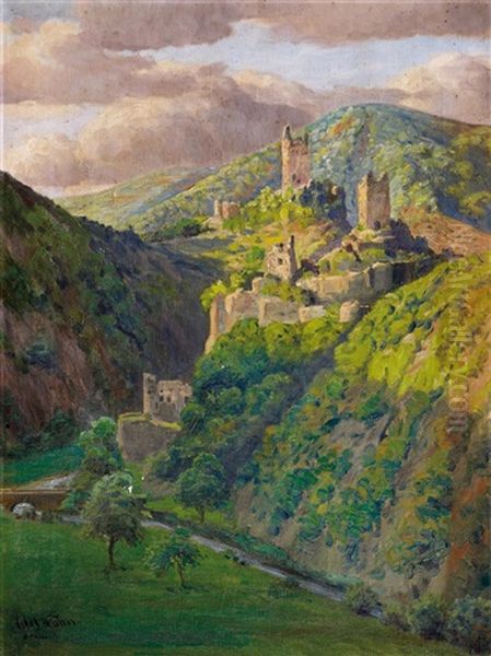 Manderscheid In Der Eifel Oil Painting by Carl Nonn