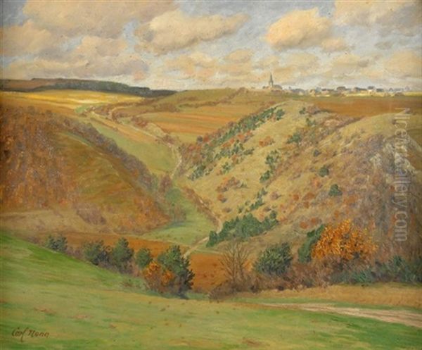 Vorfruhling In Der Eifel. Eschweiler Bei Munstereifel Oil Painting by Carl Nonn