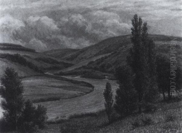 An Der Sauer Bei Bollendorf (westeifel) Oil Painting by Carl Nonn