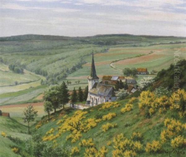 Blick Auf Das Eifeldorf Hontheim Bei Prum by Carl Nonn