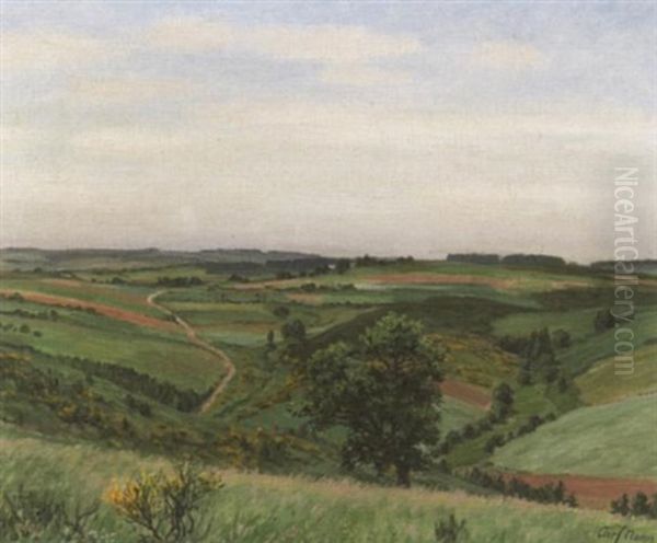 Blick In Das Mehlental Bei Prum In Der Eifel Oil Painting by Carl Nonn