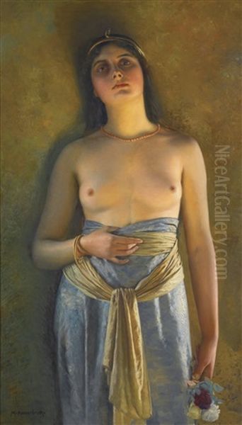 Odalisque Oil Painting by Max Nonnenbruch