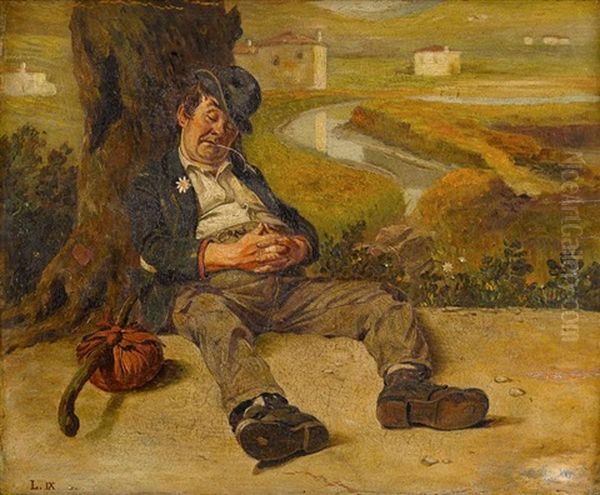 Tramp At Rest Oil Painting by Luigi Nono