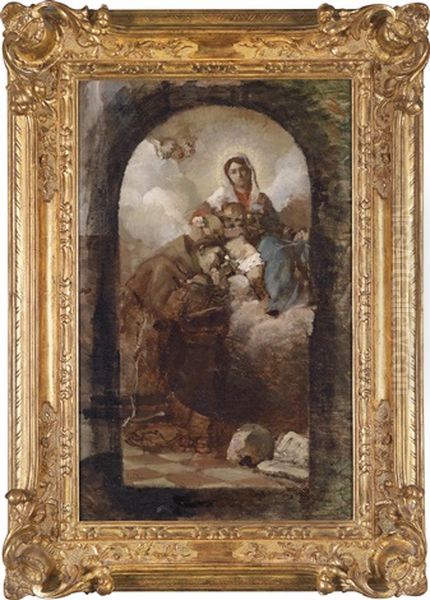 Madonna Mit Dem Jesusknaben (after Giovanni Battista Tiepolo) Oil Painting by Luigi Nono