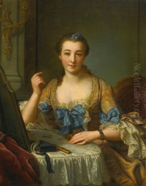 Portrait Of The Marquise De Gast Oil Painting by Donat Nonotte