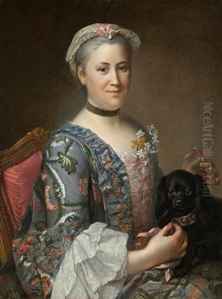 Portrait Of Madame Geoffrin Oil Painting by Donat Nonotte