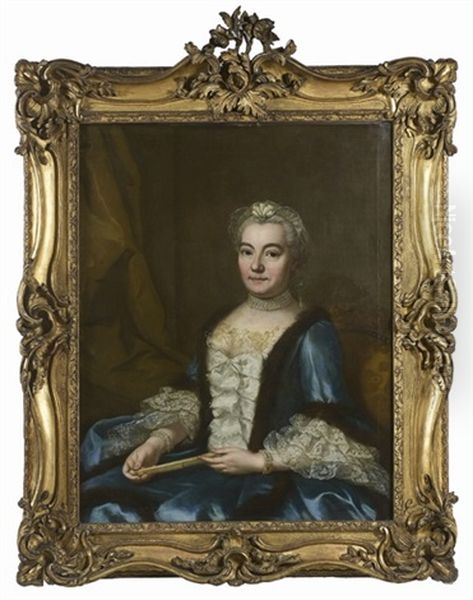 Portrait De Madame De Brosse, Fille De Monsieur Briasson, Echevin Lyonnais Oil Painting by Donat Nonotte