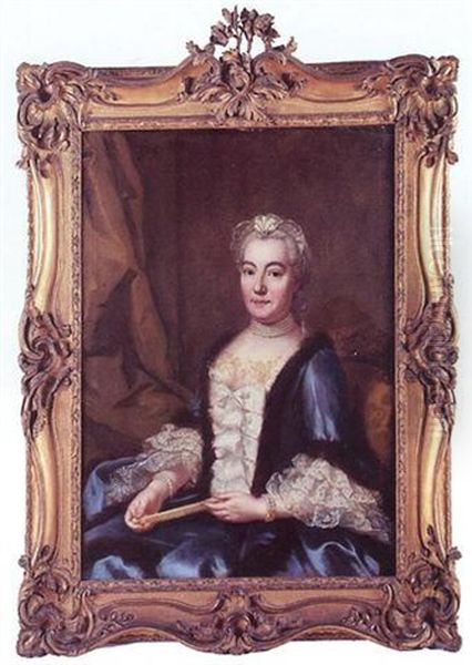 Portrait De Madame De Brosse, Fille De Monsieur Briasson, Echevin Lyonnais Oil Painting by Donat Nonotte