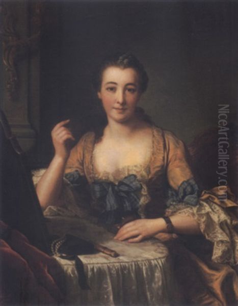 Portrait Of The Marquise De Gast Oil Painting by Donat Nonotte