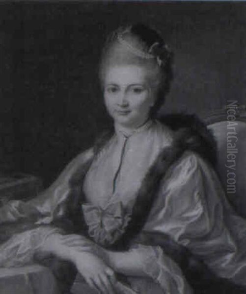 Portrait De Jeune Femme Au Collier De Perles by Donat Nonotte