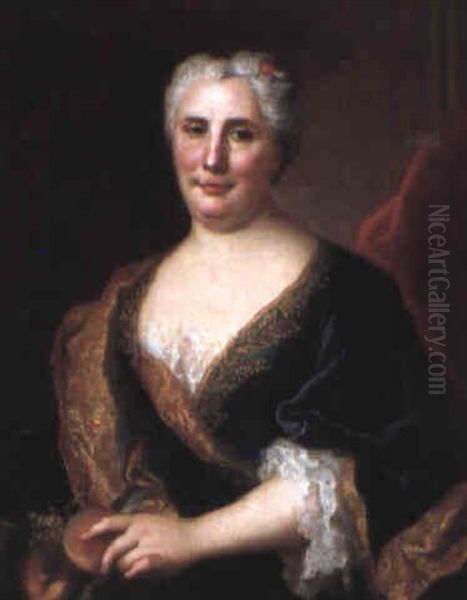 Portrait Presume De Claudine Helene De Fayolle Oil Painting by Donat Nonotte