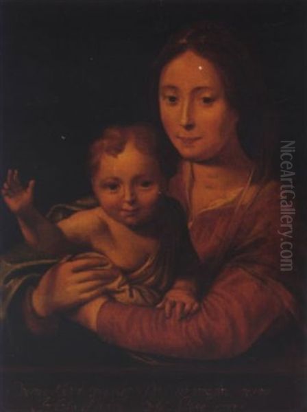 The Madonna And Child Oil Painting by Cornelis van Noordt