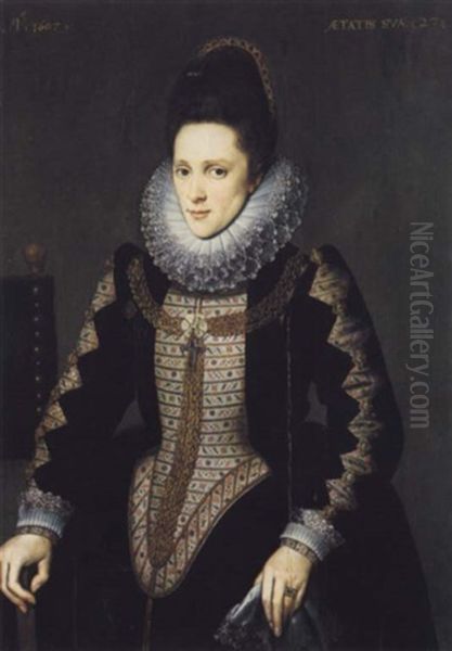 Portrait D'une Dame De Qualite Oil Painting by Cornelis van Noordt