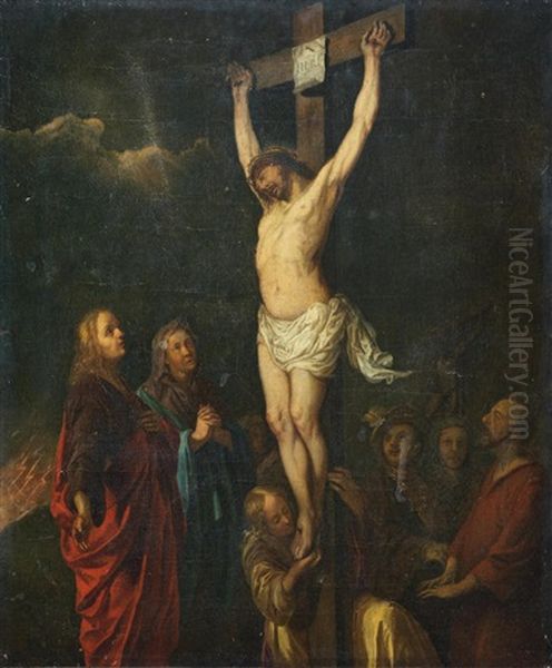 The Crucifixion Oil Painting by Jan van Noordt