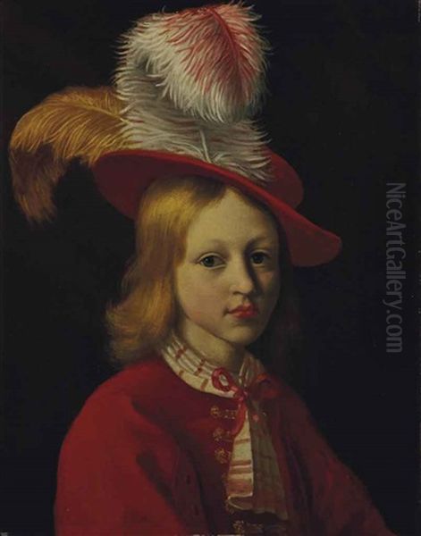 Portrait D'un Jeune Garcon Oil Painting by Jan van Noordt