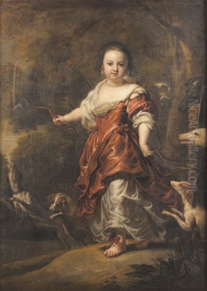 Portrait De Jeune Fille En Diane Chasseresse Oil Painting by Jan van Noordt