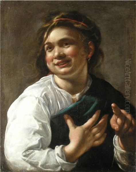 Lachende Frau Oil Painting by Jan van Noordt