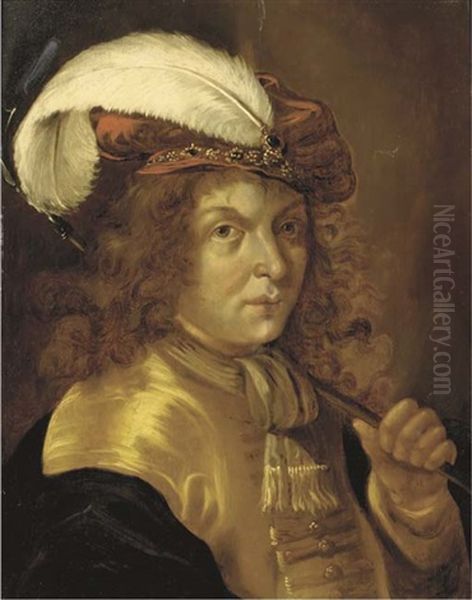 Portrait Of A Boy In Pastoral Dress Oil Painting by Jan van Noordt