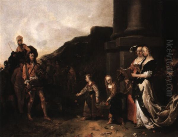 The Triumphant David Carrying The Head Of Goliath Oil Painting by Jan van Noordt