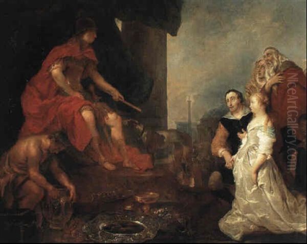 La Continence De Scipio Oil Painting by Jan van Noordt