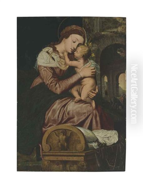 The Virgin And Child Oil Painting by Adam van Noort the Elder