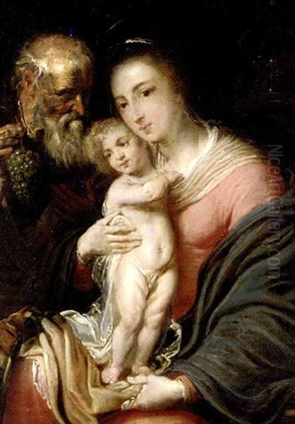 The Holy Family Oil Painting by Adam van Noort the Elder