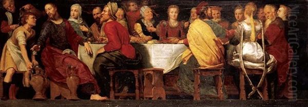 Christ At The Marriage Feast At Cana Oil Painting by Adam van Noort the Elder