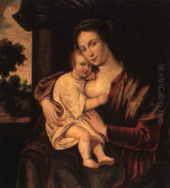 Maria Med Barnet Oil Painting by Adam van Noort the Elder