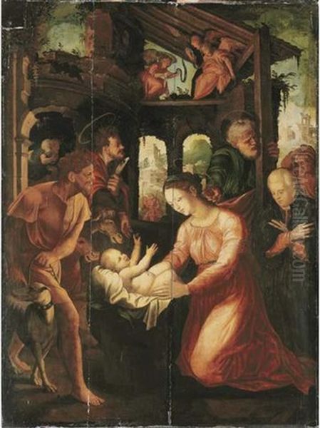 The Nativity Oil Painting by Lambert van Noort