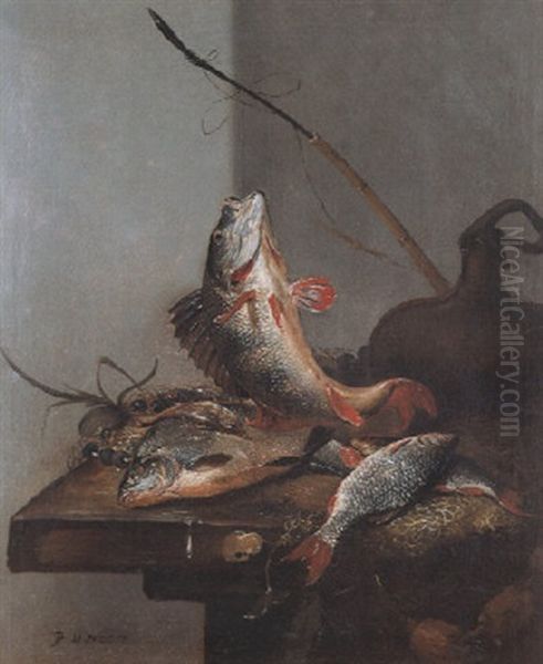 Stilleben Mit Fischen Oil Painting by Pieter Van Noort