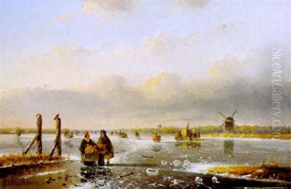 Wintervergnugen Oil Painting by Jacobus Hendricus Johannes Nooteboom