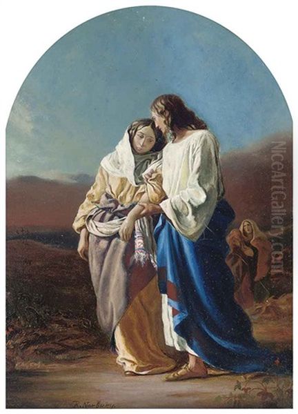 Jesus And Mary Oil Painting by Richard Norbury