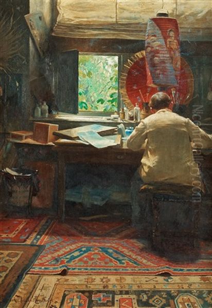 The Artist's Studio Oil Painting by Henrik Nordenberg