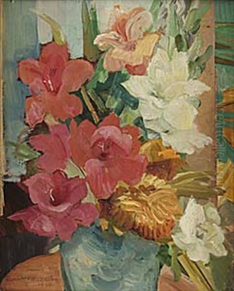 Blomsterstilleben Oil Painting by Ragnhild Nordensten