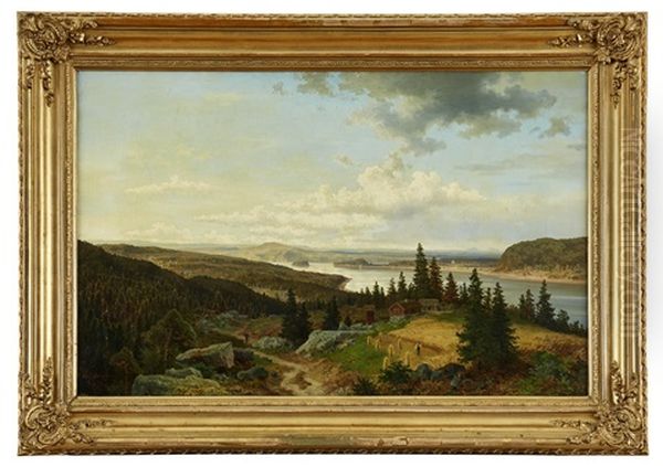 Norrlandskt Sommarlandskap Med Lapporten I Horisonten Oil Painting by Axel Wilhelm Nordgren