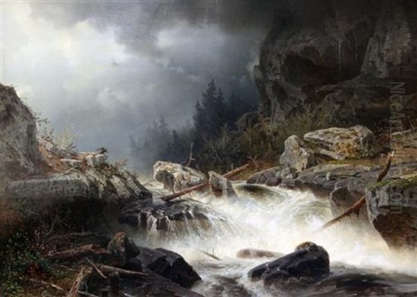 Alpine Falls by Axel Wilhelm Nordgren