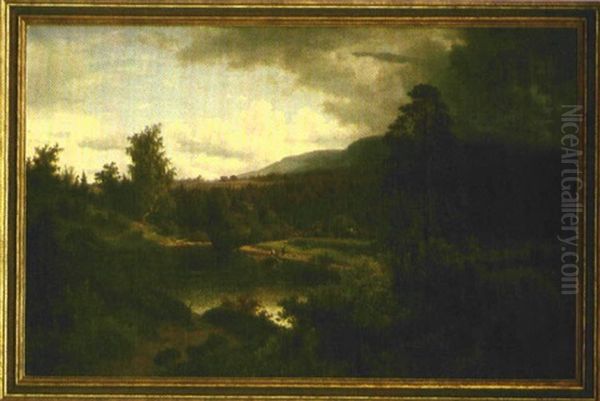 Romantische Seelandschaft Oil Painting by Axel Wilhelm Nordgren