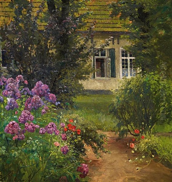 Bluhender Garten Oil Painting by Axel Wilhelm Nordgren