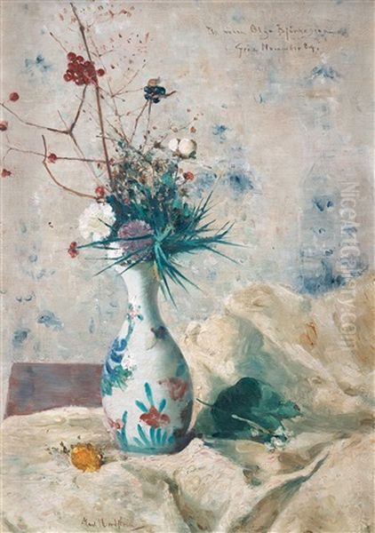 Still Life With Flowers Oil Painting by Karl Nordstroem