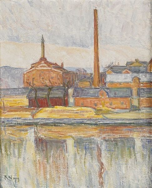 Fabrik Pa Reimersholme Oil Painting by Karl Nordstroem