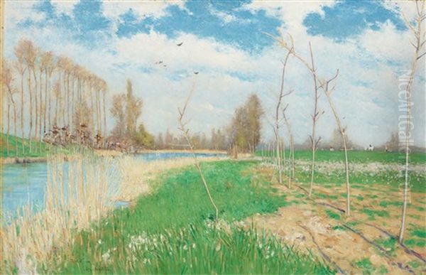 Aprilvar Vid Loing Oil Painting by Karl Nordstroem