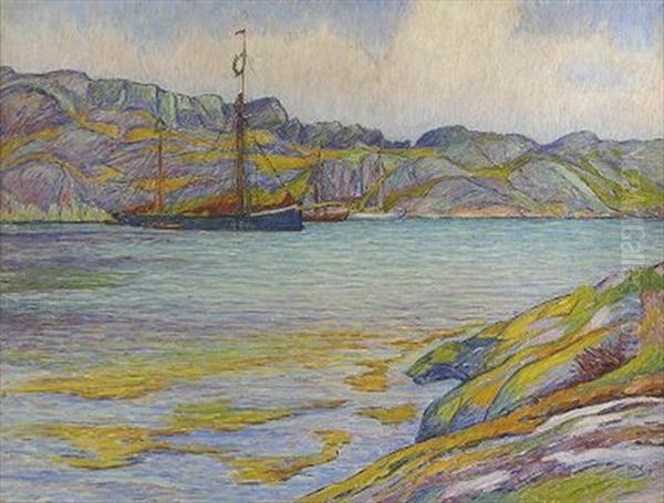 Batar Vid Klippa, Kyrkesund Oil Painting by Karl Nordstroem