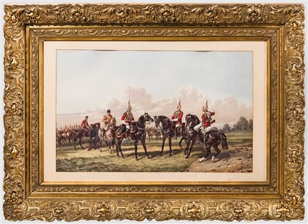 Orlando Norie, Offiziere Der Life-guards, England Um 1870/80 Oil Painting by Orlando Norie