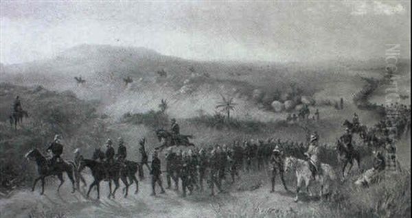 Third Battalion, King's Royal Rifle Corps In Zululand Oil Painting by Orlando Norie