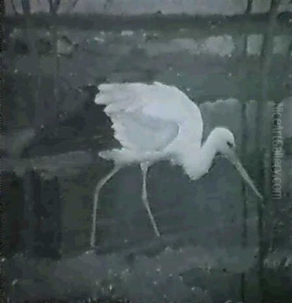 Stork I Karret Oil Painting by Ernst Norlind