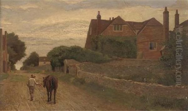 A Horse And Groom Returning To The Stable Oil Painting by Philip Norman